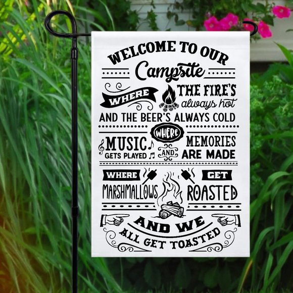 Yard Flag-Rules for Firepit Lake Camping, Campfire Patio Fishing NWT -Ch… - Picture 4 of 7